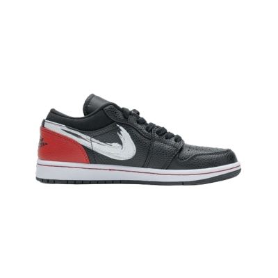 Jordan 1 Low Brushstroke Swoosh Black DA4659-001
