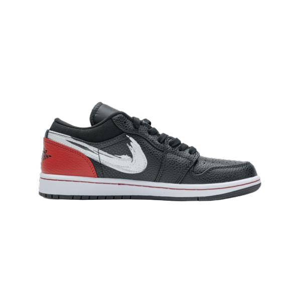 Jordan 1 Low Brushstroke Swoosh Black DA4659-001
