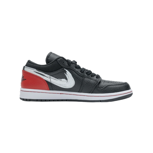 Jordan 1 Low Brushstroke Swoosh Black DA4659-001