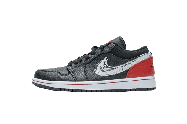 Jordan 1 Low Brushstroke Swoosh Black DA4659-001
