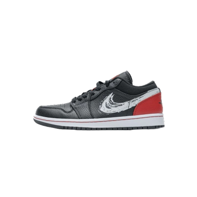 Jordan 1 Low Brushstroke Swoosh Black DA4659-001