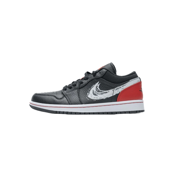 Jordan 1 Low Brushstroke Swoosh Black DA4659-001