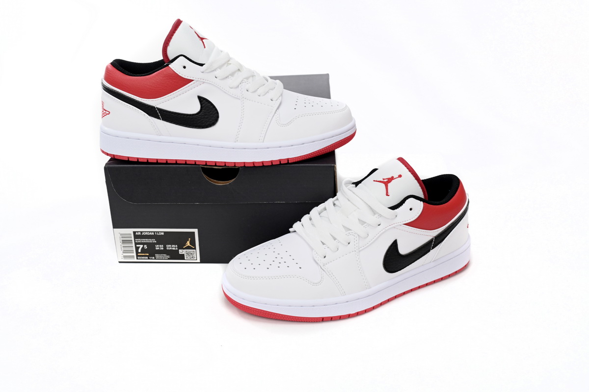 Jordan 1 Low White University Red Black 553558-118