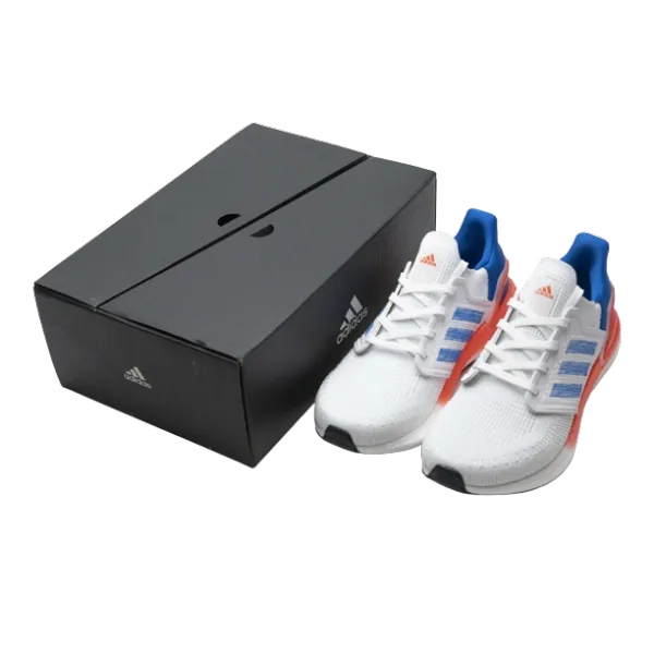 adidas Ultra Boost 20 White Orange Heel Pattern EG0699