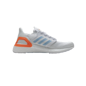 adidas Ultra Boost 20 White Sharp Blue True Orange EG0768