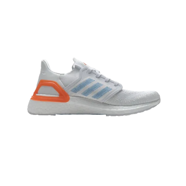 adidas Ultra Boost 20 White Sharp Blue True Orange EG0768