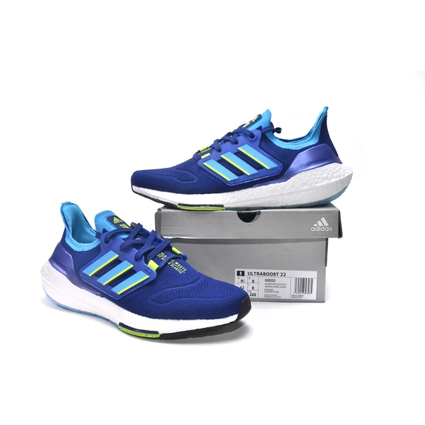 Adidas Ultra Boost 22 Legacy Indigo Sky Solar Yellow GX9333