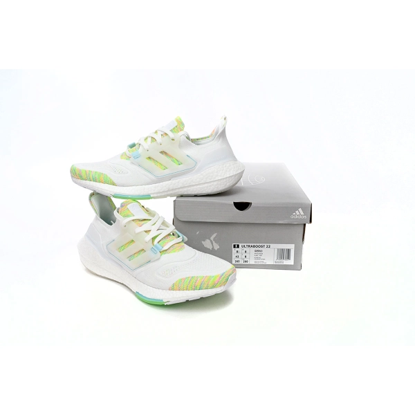 Adidas Ultra Boost 22 White Bliss Blue Solar Green GX5913