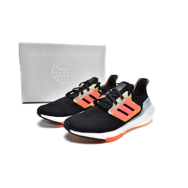 Adidas Ultra Boost 22 Black Turbo Flash Orange GX5464