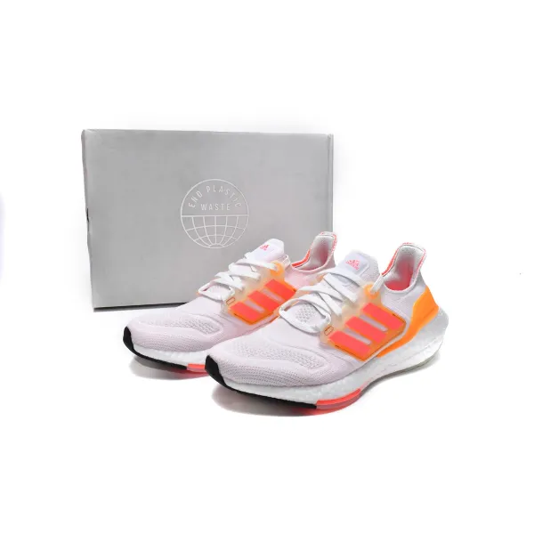 Adidas Ultra Boost 22 White Turbo Flash Orange GX5595