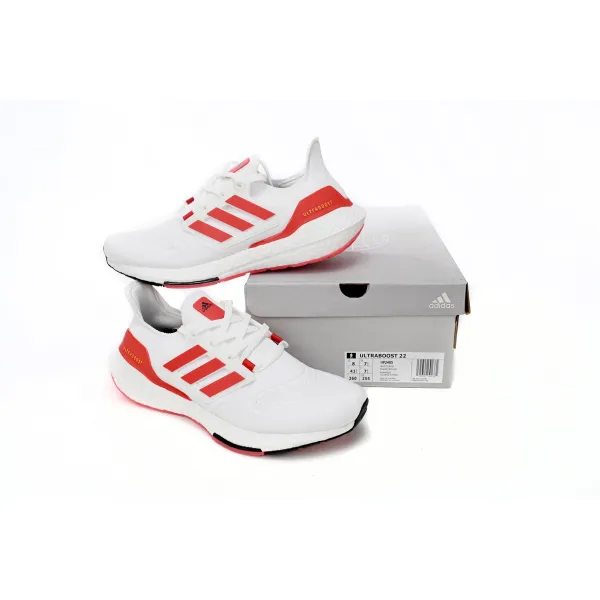 Adidas Ultra Boost 22 White Vivid Red HP2485