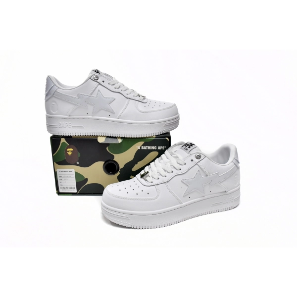 A Bathing Ape Bape Sta Low M2 White Leather (2020) 1G80191007-WHT