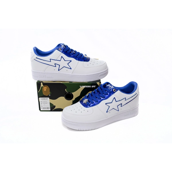 A Bathing Ape Bape Sta Patent Leather White Blue 1J30-191-017/1J30-291-017