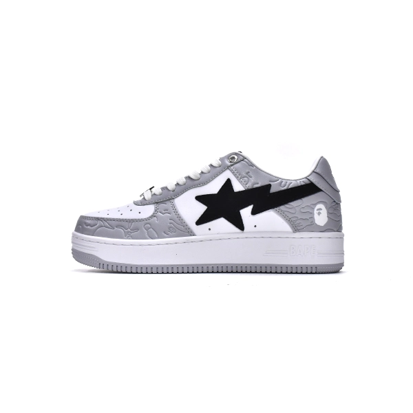 A Bathing Ape Bape Sta Low Grey Black 001FWH701002_WHT_A / 1H70-291-002