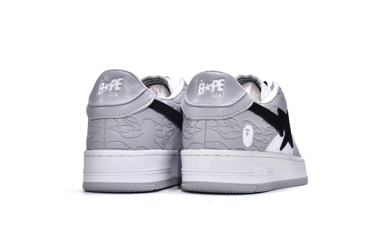 A Bathing Ape Bape Sta Low Grey Black 001FWH701002_WHT_A / 1H70-291-002