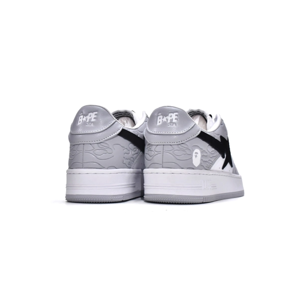 A Bathing Ape Bape Sta Low Grey Black 001FWH701002_WHT_A / 1H70-291-002
