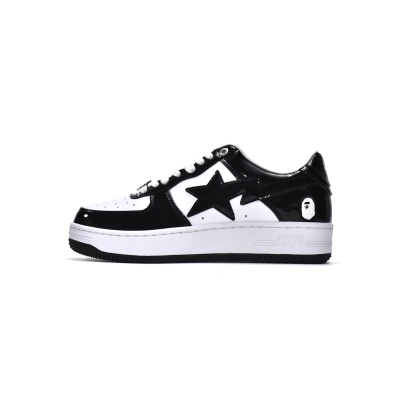 A Bathing Ape Bape Sta Patent Leather Black White 1I70-291-001/1I70-191-002