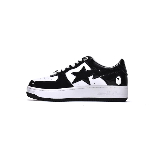 A Bathing Ape Bape Sta Patent Leather Black White 1I70-291-001/1I70-191-002