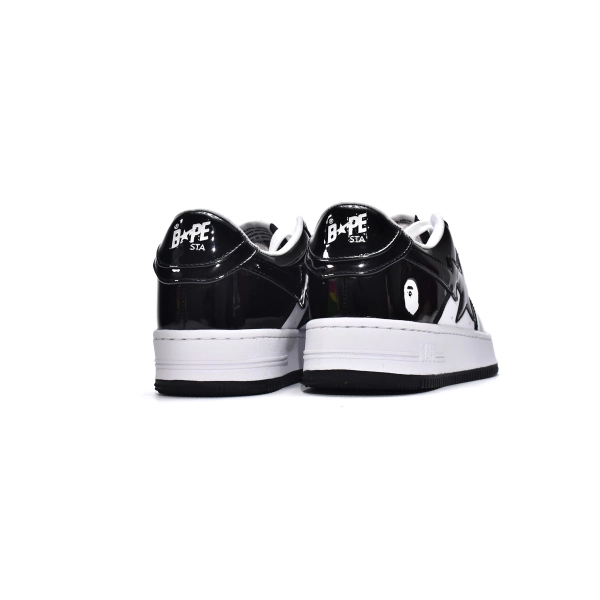 A Bathing Ape Bape Sta Patent Leather Black White 1I70-291-001/1I70-191-002