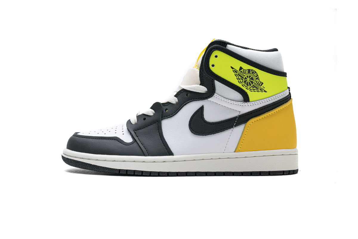 Jordan 1 Retro High White Black Volt University Gold 555088-118