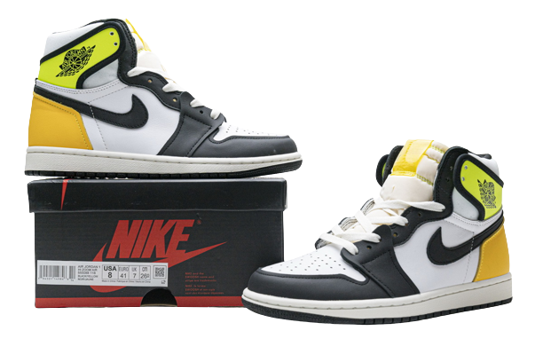 Jordan 1 Retro High White Black Volt University Gold 555088-118