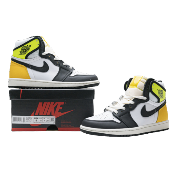 Jordan 1 Retro High White Black Volt University Gold 555088-118