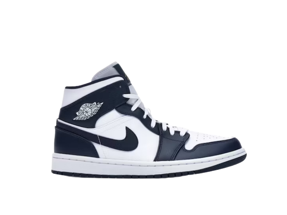 Jordan 1 Mid White Metallic Gold Obsidian 554724-174