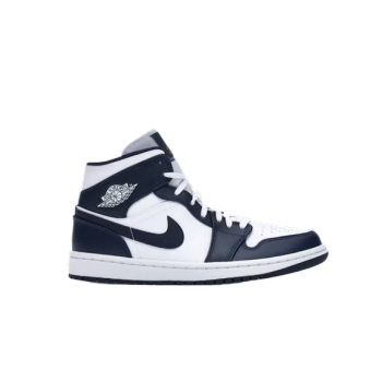 Jordan 1 Mid White Metallic Gold Obsidian 554724-174