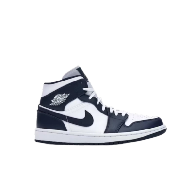 Jordan 1 Mid White Metallic Gold Obsidian 554724-174