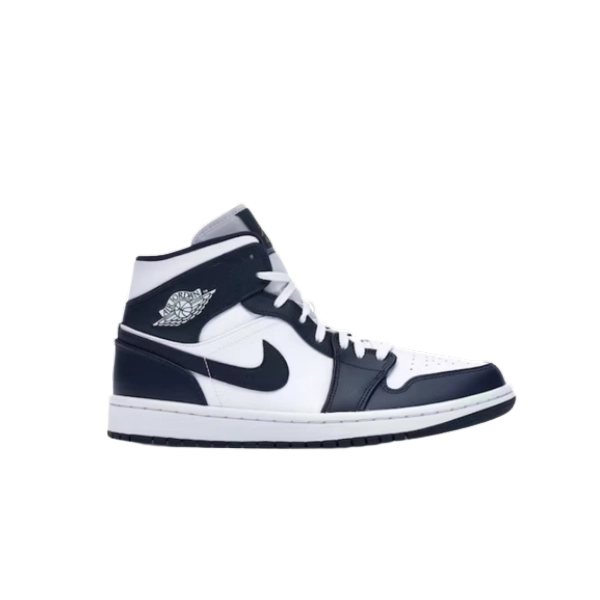 Jordan 1 Mid White Metallic Gold Obsidian 554724-174
