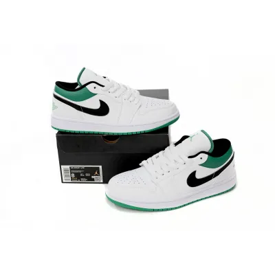 Jordan 1 Low White Lucky Green Tumbled Leather  553560-129