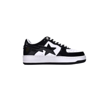 A Bathing Ape Bape Sta Patent Leather Black White 1I70-291-001/1I70-191-002