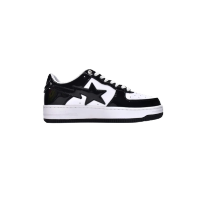 A Bathing Ape Bape Sta Patent Leather Black White 1I70-291-001/1I70-191-002