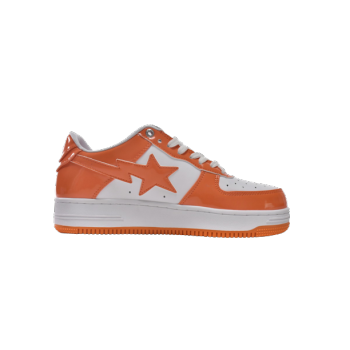 A Bathing Ape Bape Sta Patent Leather Orange White 1I70-291-001/1I70-191-002