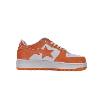 A Bathing Ape Bape Sta Patent Leather Orange White 1I70-291-001/1I70-191-002