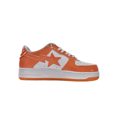A Bathing Ape Bape Sta Patent Leather Orange White 1I70-291-001/1I70-191-002
