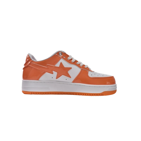A Bathing Ape Bape Sta Patent Leather Orange White 1I70-291-001/1I70-191-002