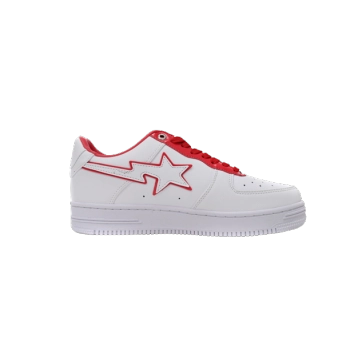 A Bathing Ape Bape Sta Patent Leather White Red 1J30-191-017/1J30-291-017