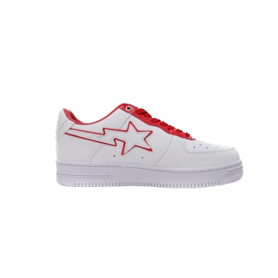 A Bathing Ape Bape Sta Patent Leather White Red 1J30-191-017/1J30-291-017
