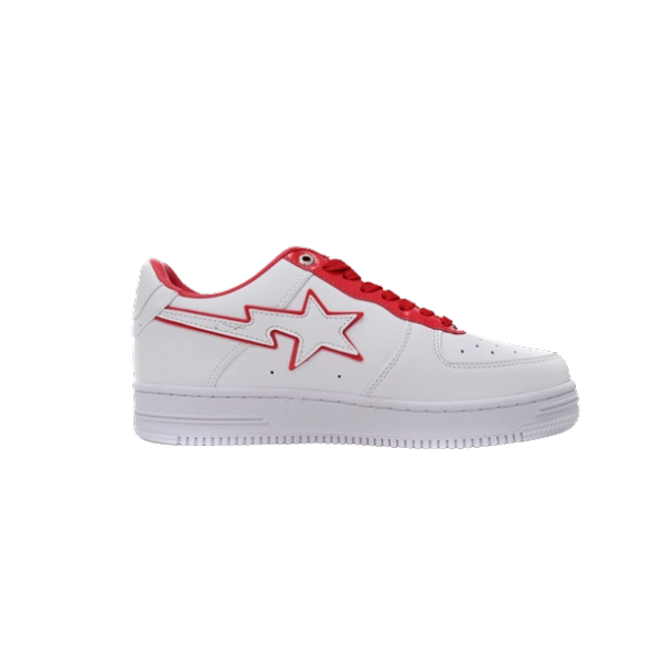 A Bathing Ape Bape Sta Patent Leather White Red 1J30-191-017/1J30-291-017