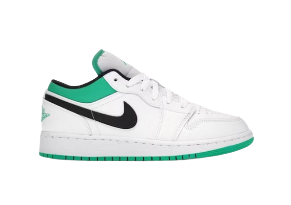 Jordan 1 Low White Lucky Green Tumbled Leather  553560-129