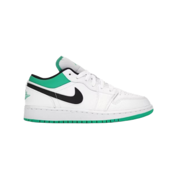 Jordan 1 Low White Lucky Green Tumbled Leather  553560-129