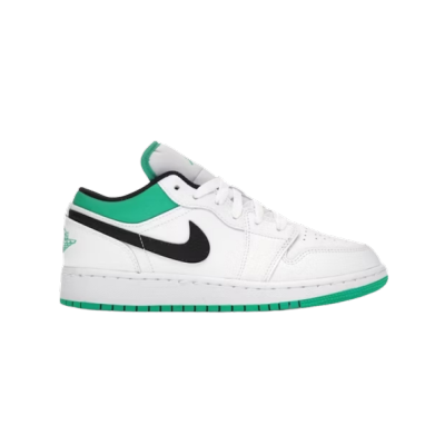 Jordan 1 Low White Lucky Green Tumbled Leather  553560-129