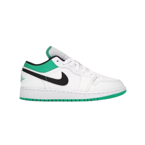 Jordan 1 Low White Lucky Green Tumbled Leather  553560-129