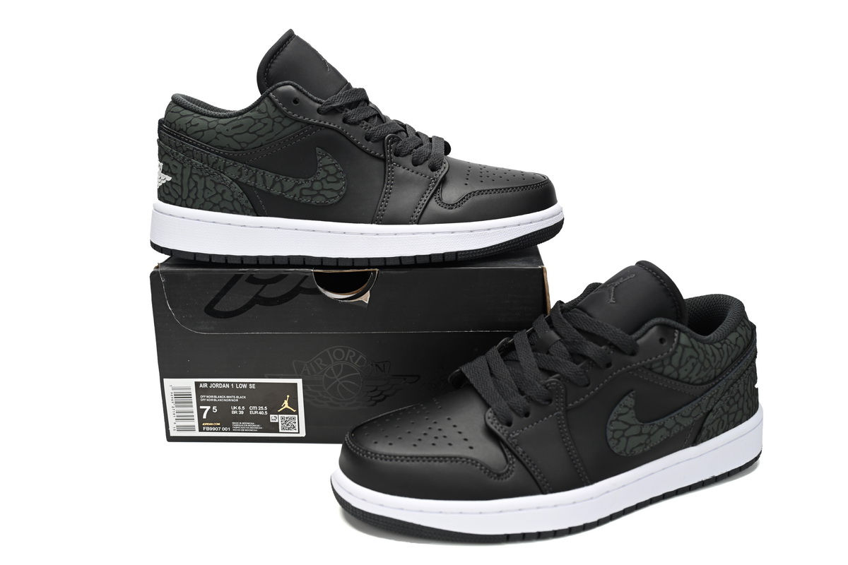 Jordan 1 Low SE Black Elephant FB9907-001
