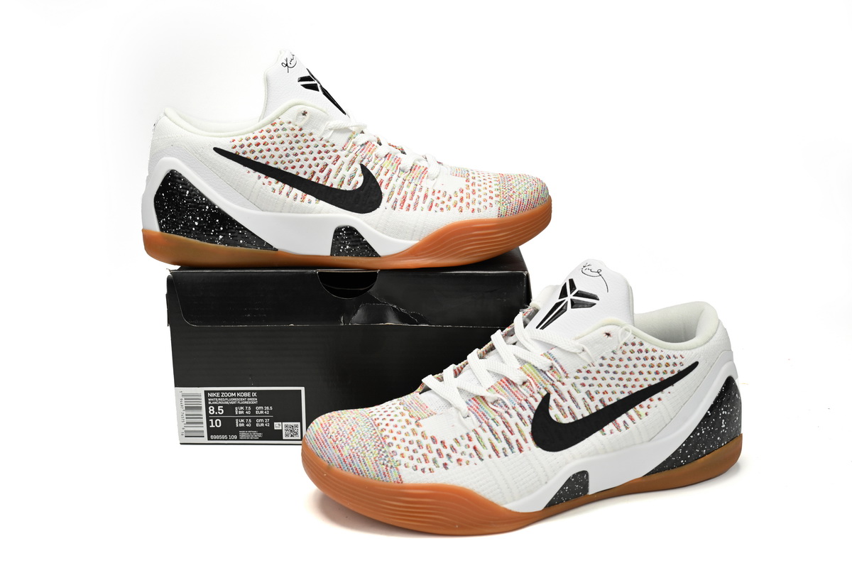 Nike Kobe 9 Elite Premium Low HTM Milan White Multi-Color 698595-109