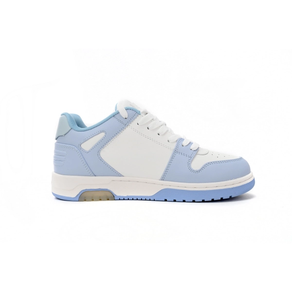 OFF-WHITE OOO Low Out Of Office Calf Leather White Light Blue OMIA189 C99LEA00 10140