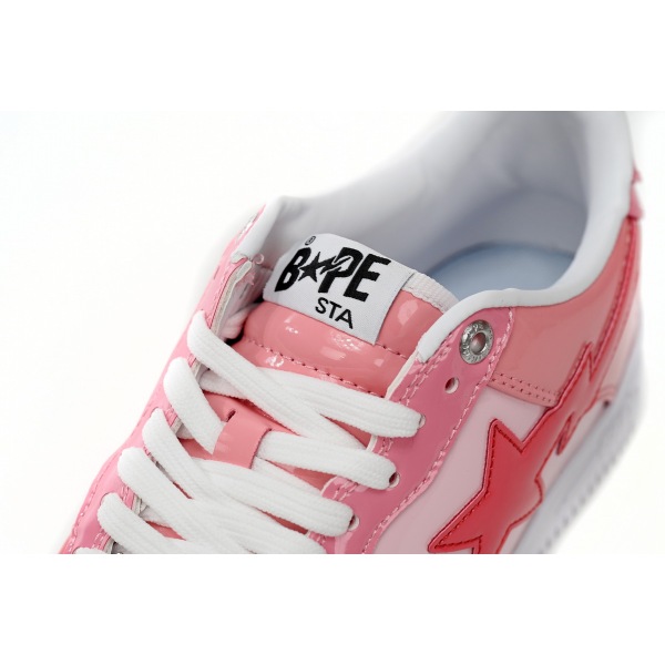 A Bathing Ape Bape Sta Low Pink Paint Leather 1H2-019-1046 
