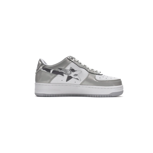 A Bathing Ape Bape Sta Low White Grey Mirror Surface 1H73-192-922 