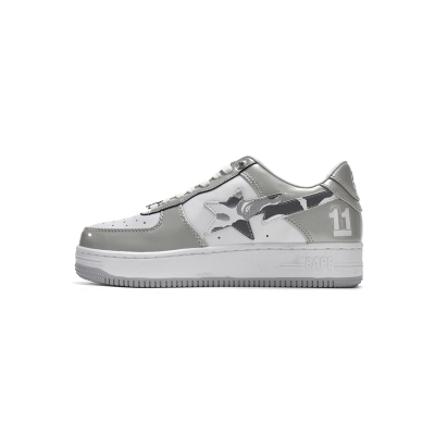A Bathing Ape Bape Sta Low White Grey Mirror Surface 1H73-192-922 